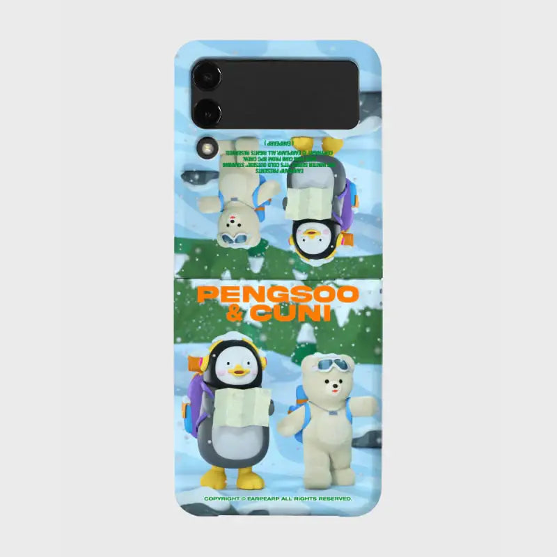 Earpearp x Pengsoo - Winter Travel Friends Galaxy Z Flip Hard Case - Earpearp x Pengsoo - Phone Case - Harumio