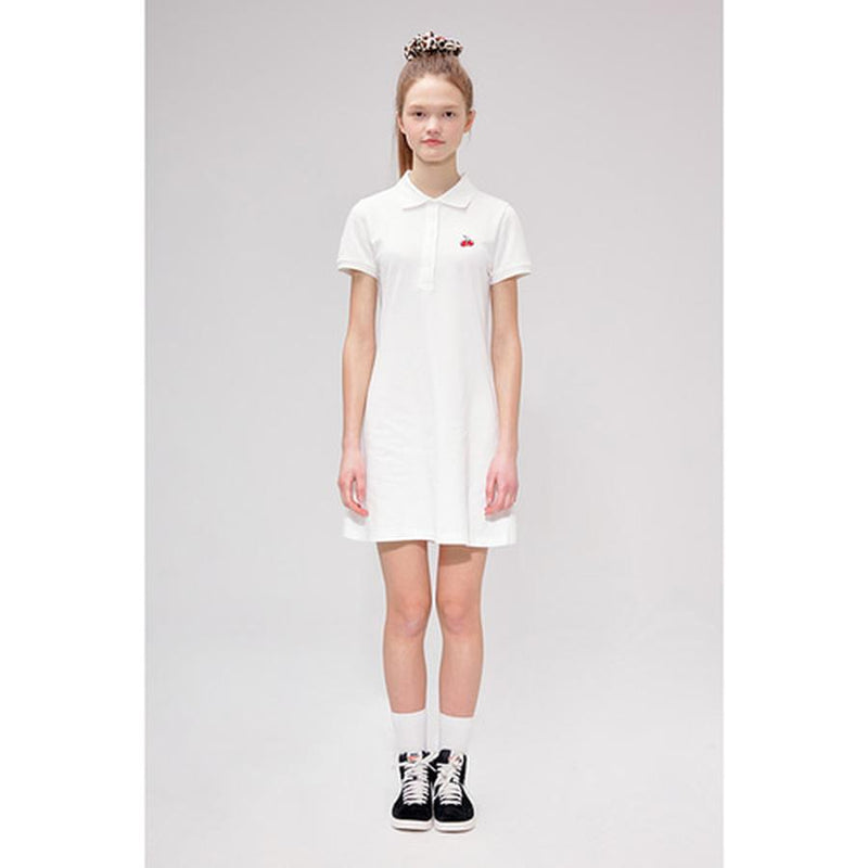 Kirsh - Short Sleeved Cherry PK Dress - White