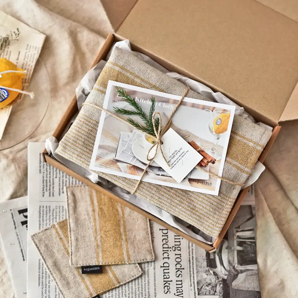 August8th - Natural Hemp Linen Cross Kitchen Cloth - August8th - Accessories - Harumio