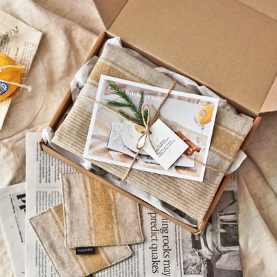 August8th - Natural Hemp Linen Cross Kitchen Cloth