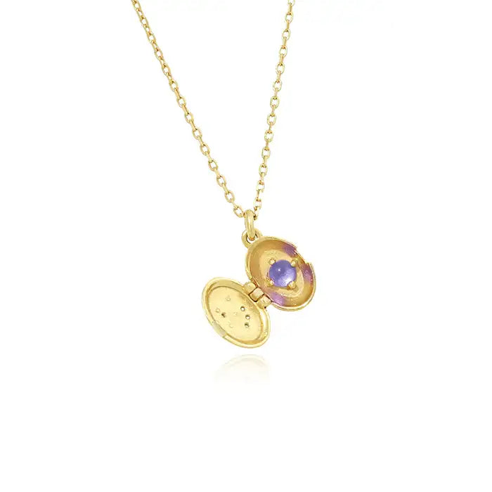 OST - Moon & Star Yellow Gold Locket - OST - Jewelry - Harumio