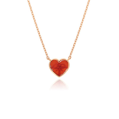 OST - Red Heart Gift Rose Gold Necklace