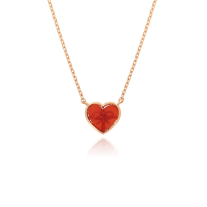 OST - Red Heart Gift Rose Gold Necklace