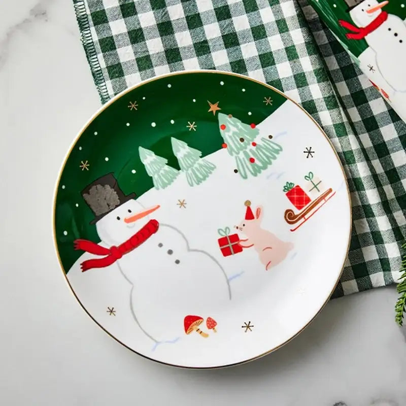 Korean ON Winter Story - Gold Rim Snack Set - Modern House - Snack Set - Harumio
