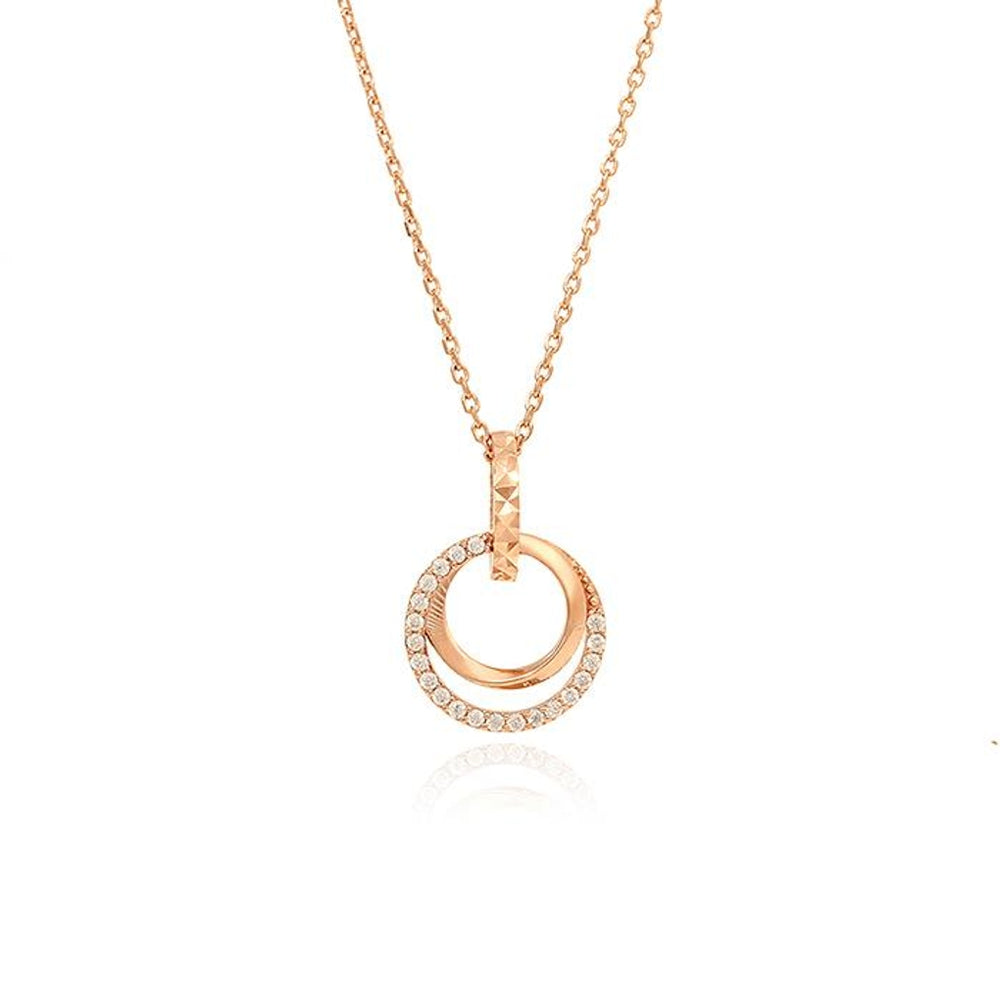 OST - Retro Circular Lock Silver Necklace