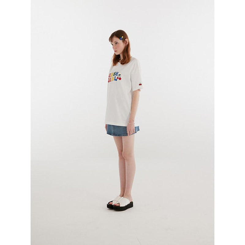 Kirsh - Short Sleeved Kirsh Girl Rainbow T-Shirt - White