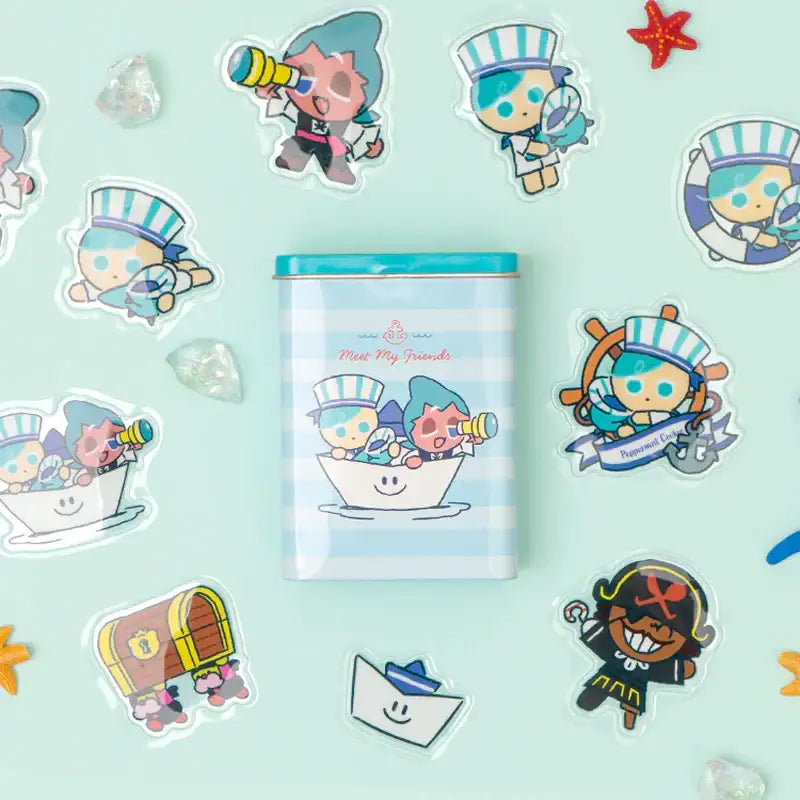 Cookie Run - Treasure Hunt Tin Case Sticker Pack - Cookie Run - Collectible - Harumio
