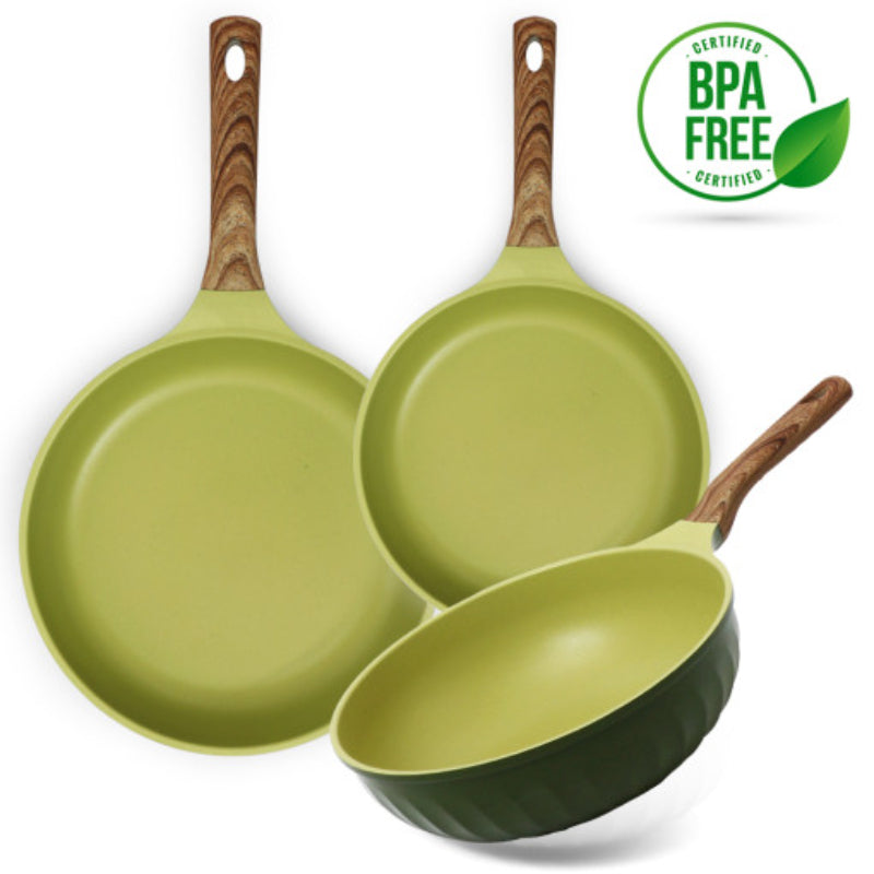 Four Seasons -  Olive Green Wood - Frying Pan