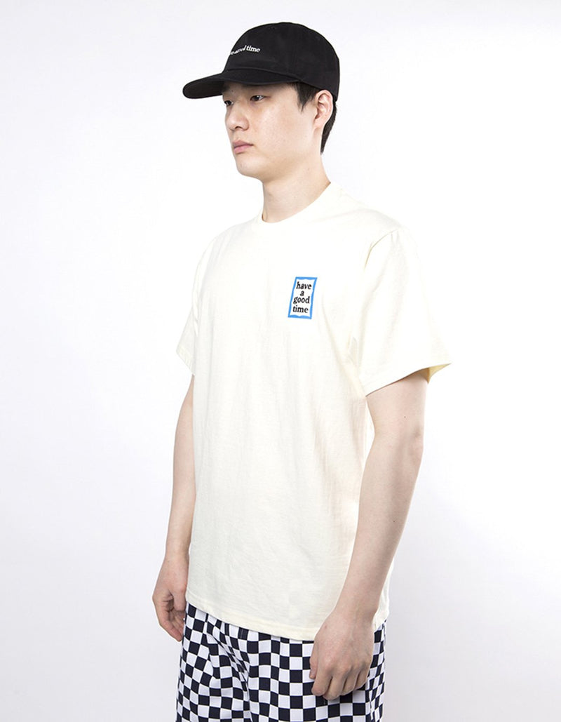 have a good time - Mini Blue Frame Short Sleeve T-shirt - Cream