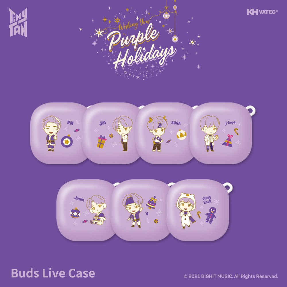 BTS - TinyTAN Purple Holidays Galaxy Buds Live Case