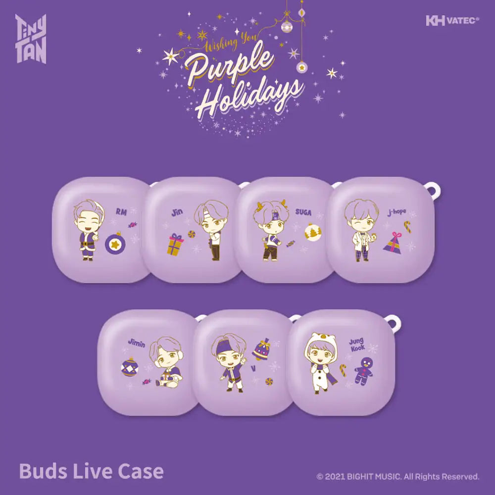 BTS - TinyTAN Purple Holidays Galaxy Buds Live Case - BTS - Accessories - Harumio