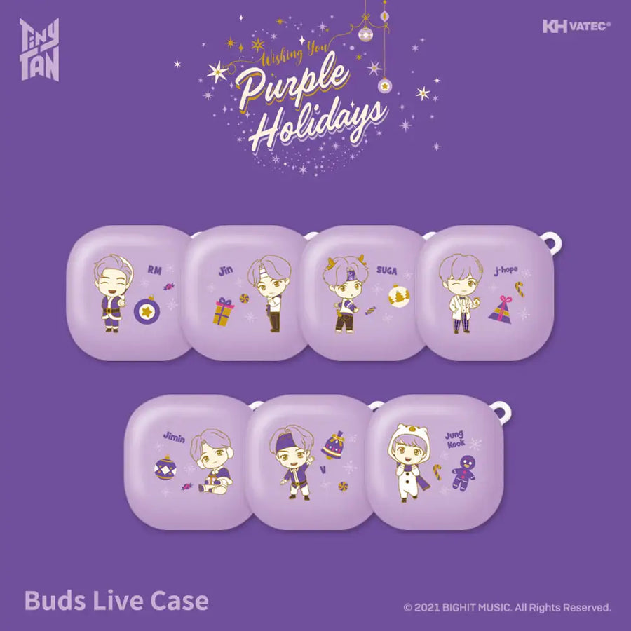 BTS - TinyTAN Purple Holidays Galaxy Buds Live Case - BTS - Accessories - Harumio