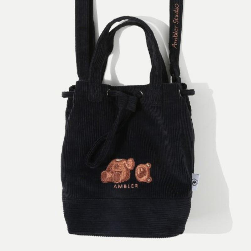 Ambler - Oops Bear Corduroy Mini Cross Bag