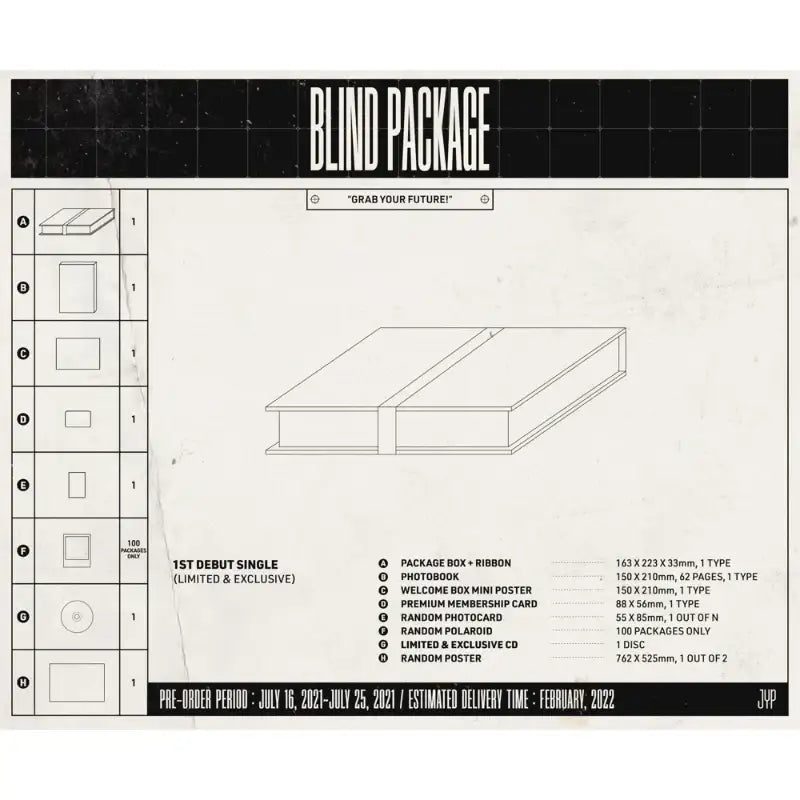 JYPn - BLIND PACKAGE Album - Limited Edition - JYPn - Albums - Harumio