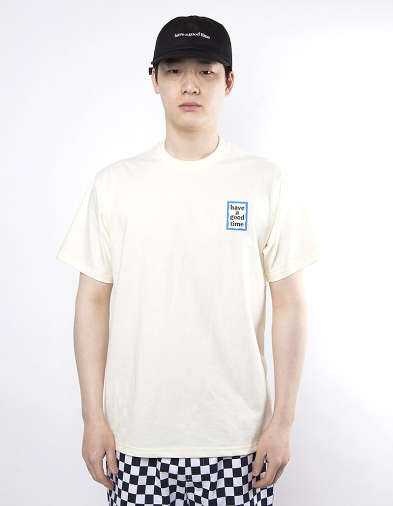 have a good time - Mini Blue Frame Short Sleeve T-shirt - Cream