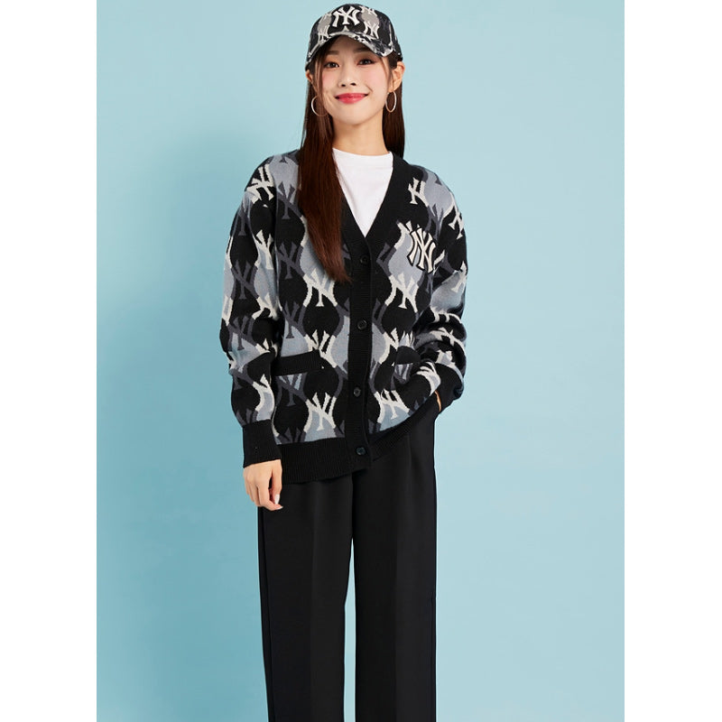 MLB Korea Argyle Monogram Cardigan Harumio