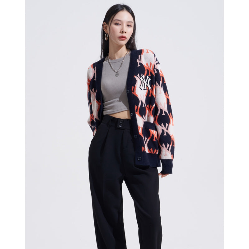 MLB Korea Argyle Monogram Cardigan Harumio