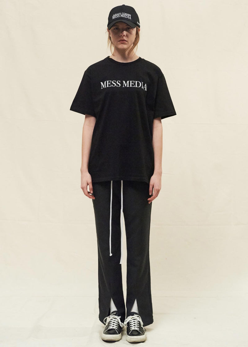 Sleazy Corner - Mess Media Lettering T-shirt - Black
