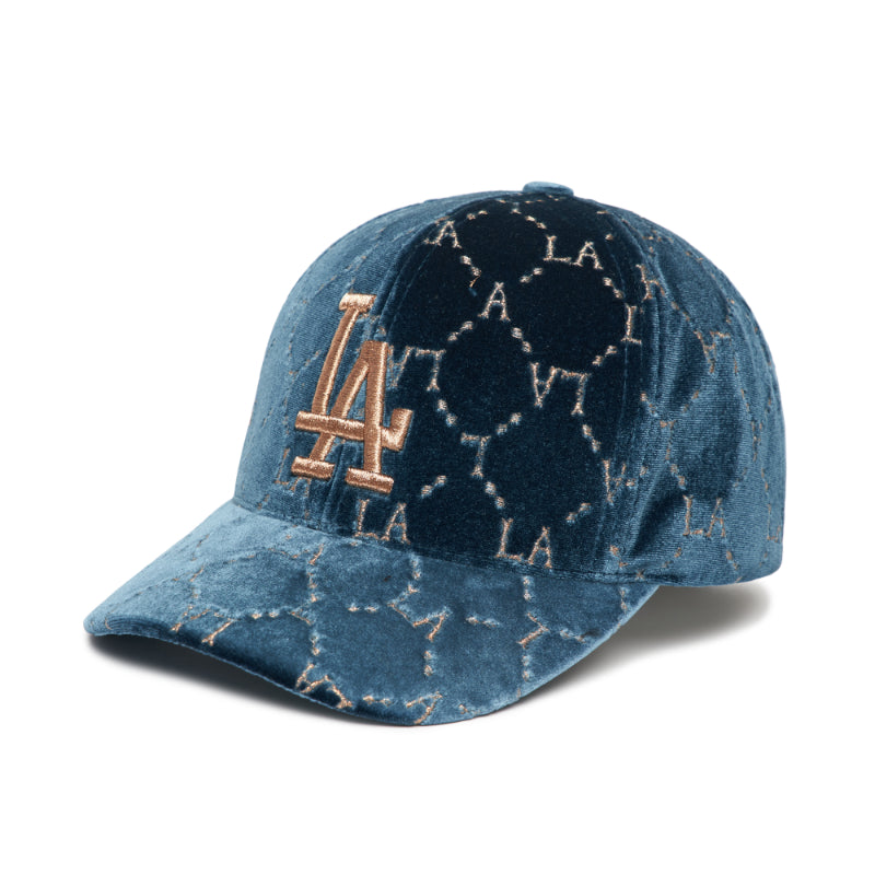 MLB Korea - Diamond Monogram Velvet Structured Ball Cap