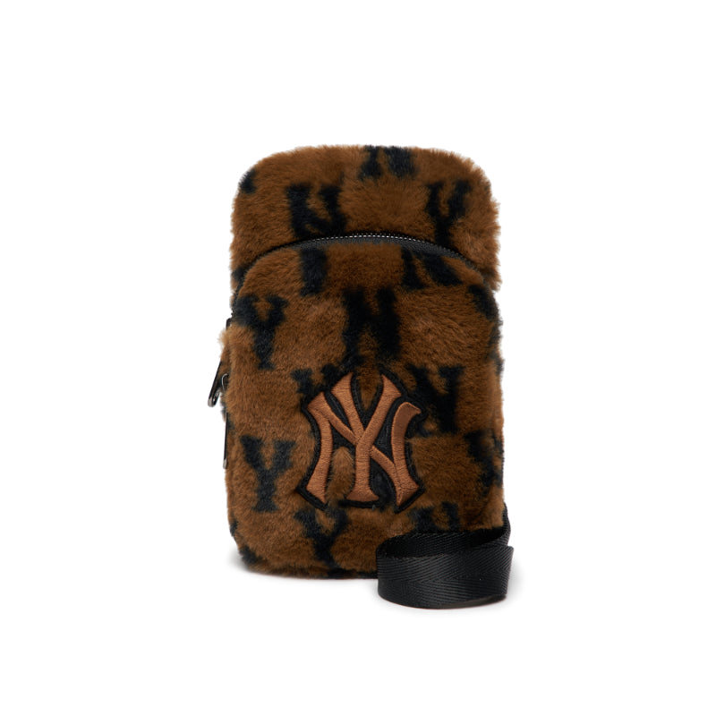MLB Korea - Monogram Fur Handphone Cross Bag