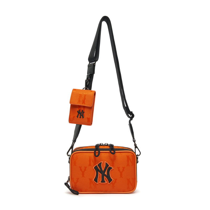 MLB Korea - Monogram Nylon Jacquard Mini Cross Bag