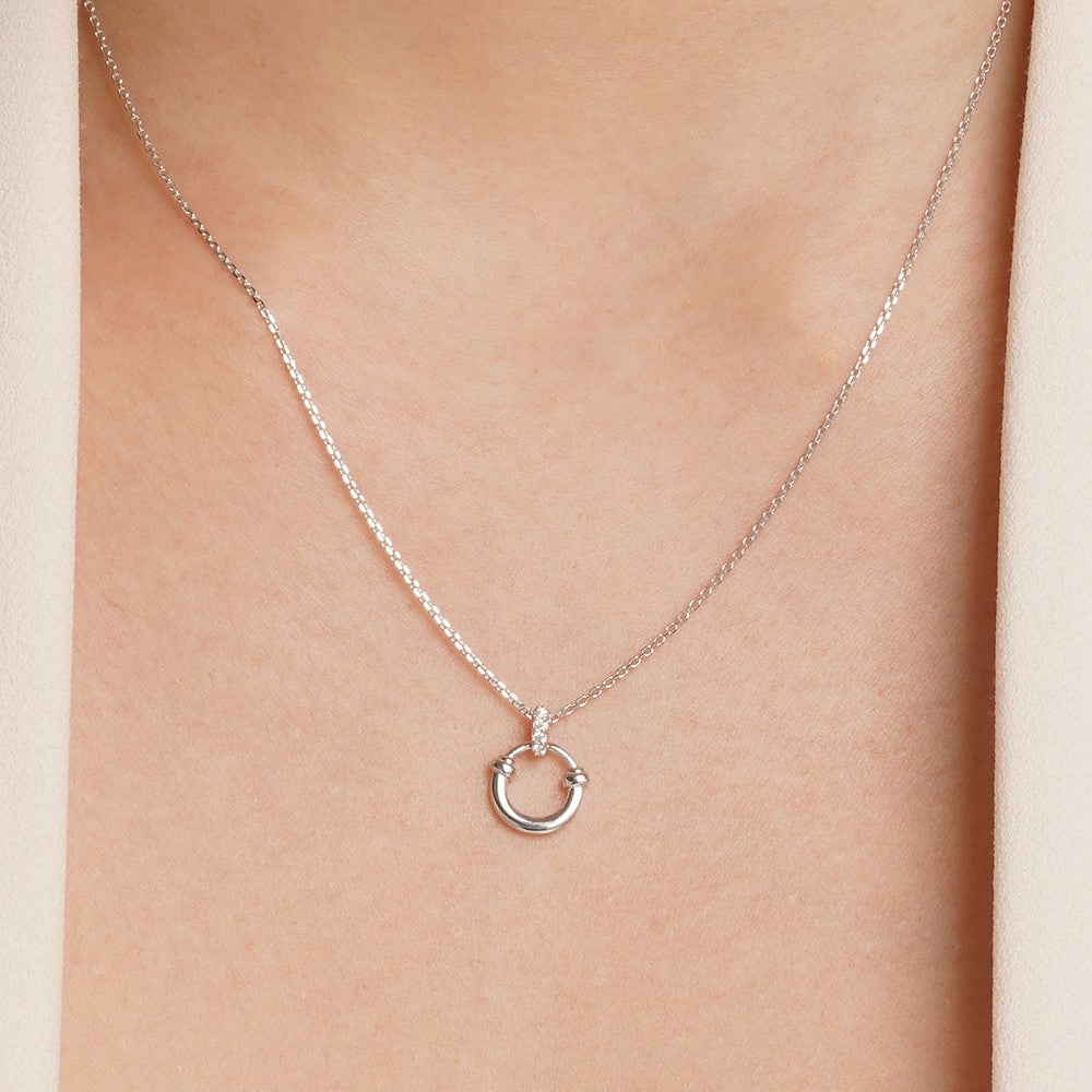 OST - Lucky Lock Horseshoe Silver Necklace
