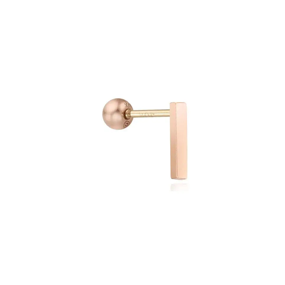 CLUE - 7mm Square Bar 10K/14K Gold Ear Pierce - CLUE - Jewelry - Harumio