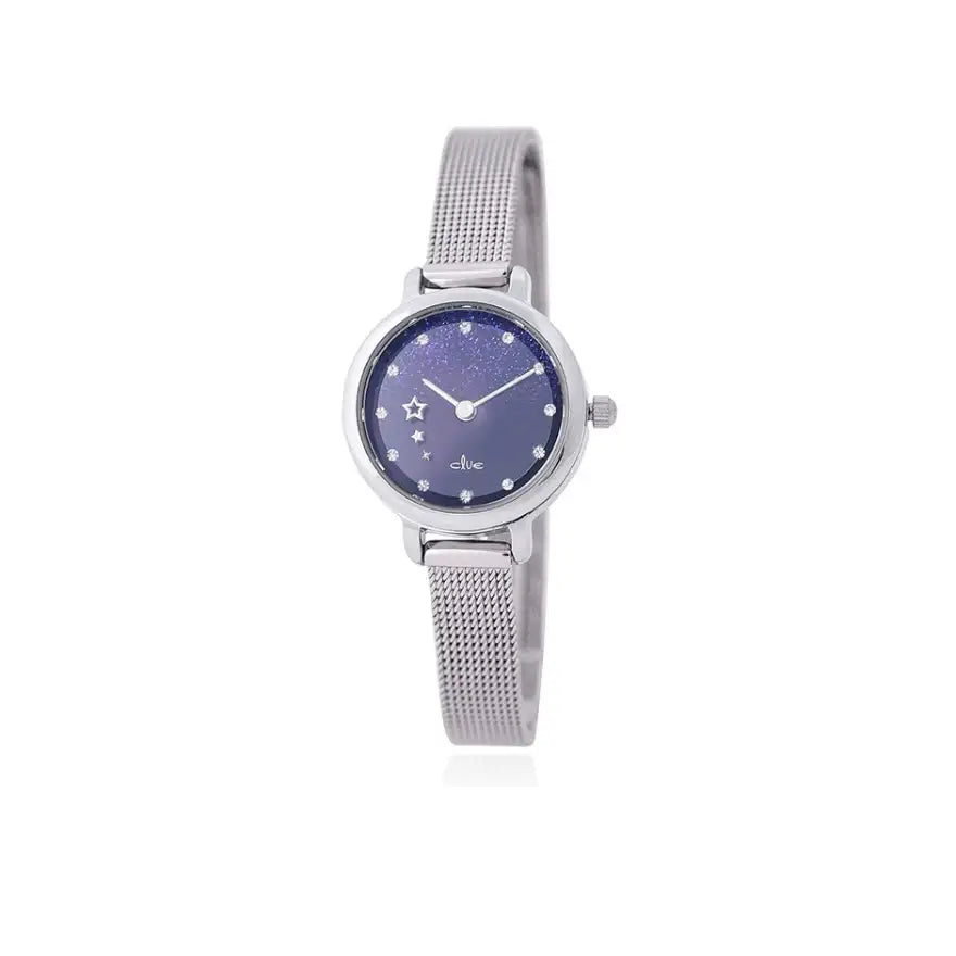 CLUE - Holiday Glitter Night Sky Silver Mesh Watch - CLUE - Watches - Harumio