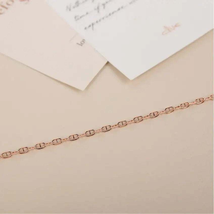CLUE - Simple Link Rose Gold Bracelet - CLUE - Jewelry - Harumio