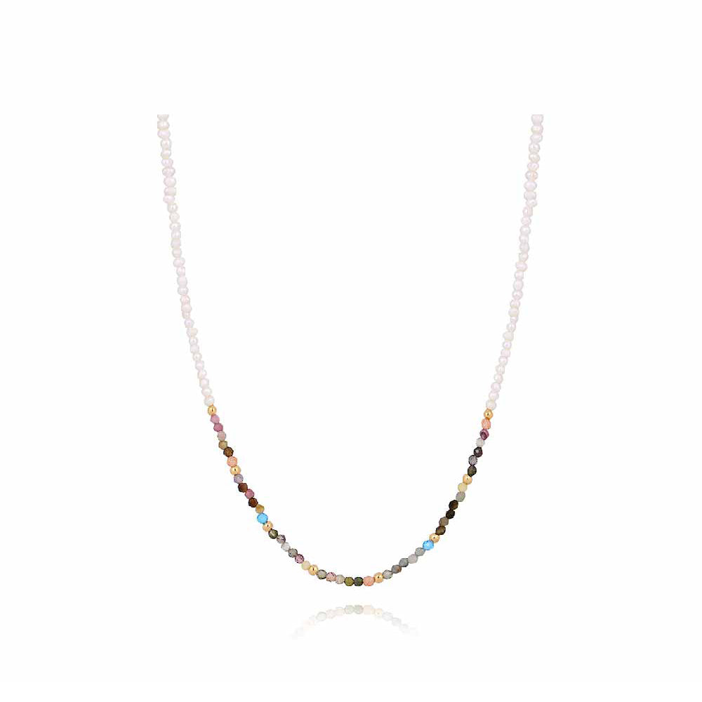 CLUE - C Collection Natural Stone Pearl Bead Silver Necklace