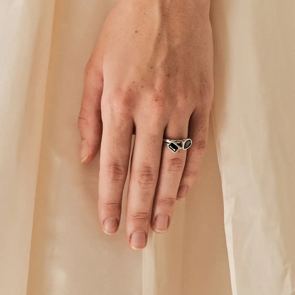 OST - EarthQ Square Black Ring - OST - Jewelry - Harumio