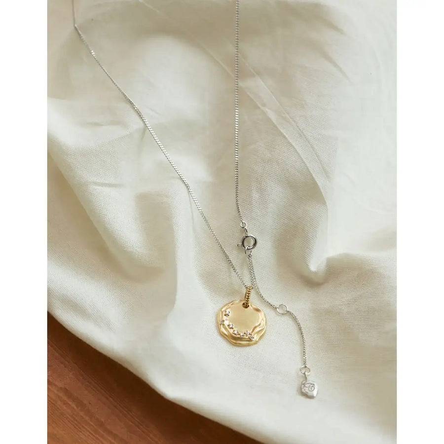 CLUE - C Collection Vintage Coin Combination Colored Silver Necklace - CLUE - Jewelry - Harumio