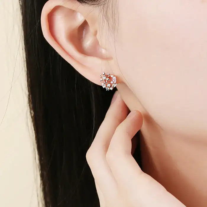 OST - September Sapphire Clematis Birth Flower Earrings - OST - Jewelry - Harumio