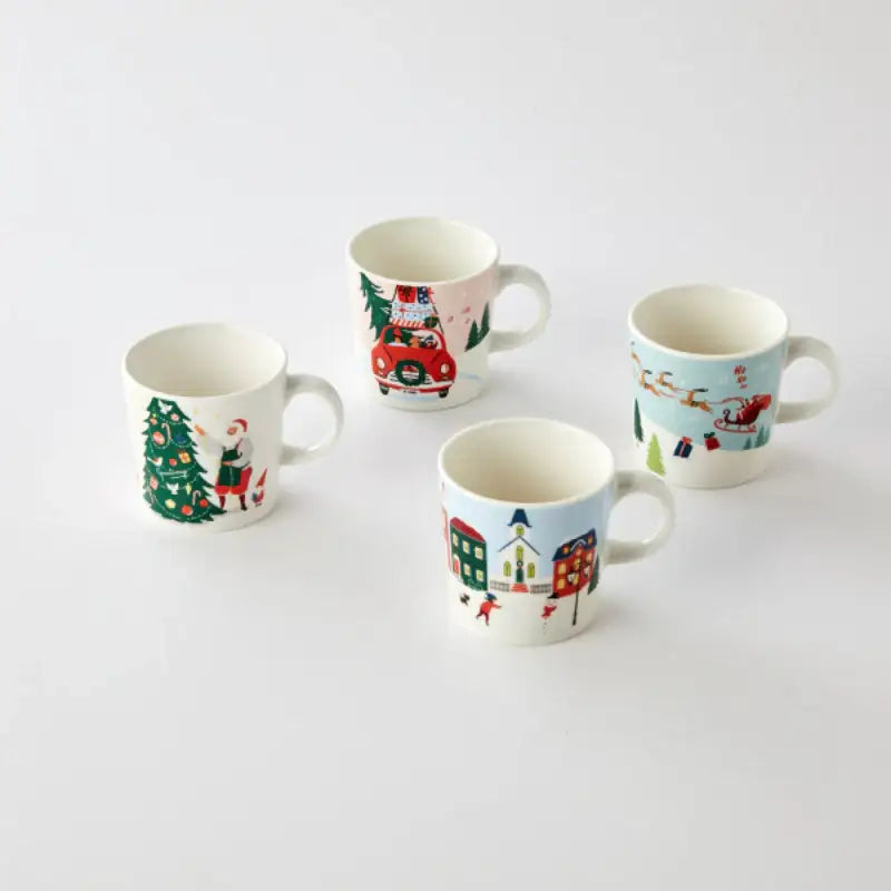 Korean Santa Fairy Village - Mug 4P Set - Modern House - Home & Living - Harumio