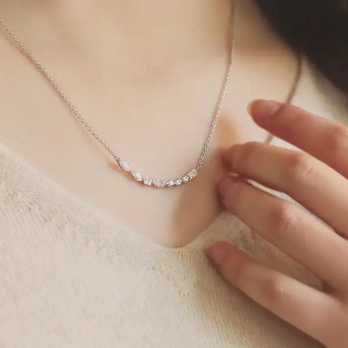 OST - Cubic Line Lace Silver Necklace - OST - Jewelry - Harumio