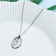 CLUE - White Round Silver Necklace - CLUE - Jewelry - Harumio