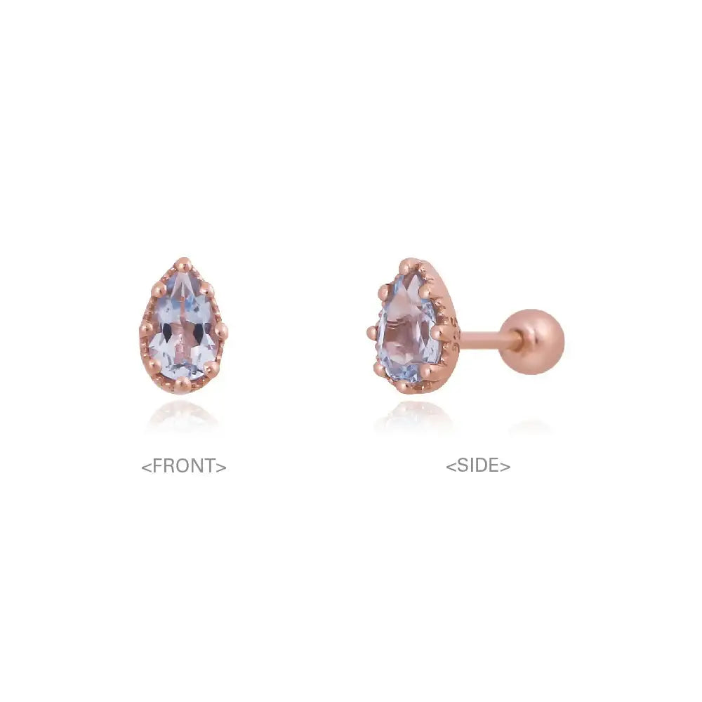 CLUE - Wish Spell Blue Topaz Natural Stone Drop Silver Piercing - CLUE - Jewelry - Harumio