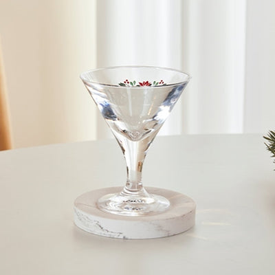 Korean Winter Flower - Acrylic Mini Martini Glass