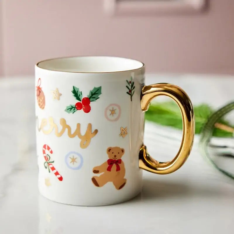 Korean Winter Story - Gold Rim Mug 2P Set - Modern House - Mug - Harumio