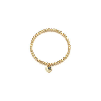 CLUE - 14K Gold Filled Eternal Sapphire Stone Heart Bracelet