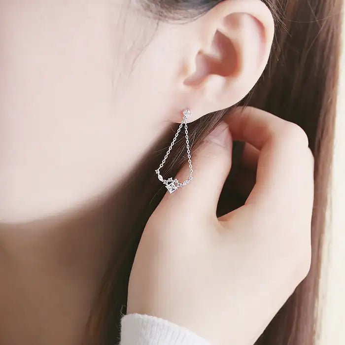 OST - Chandelier Silver Drop Earrings - OST - Jewelry - Harumio