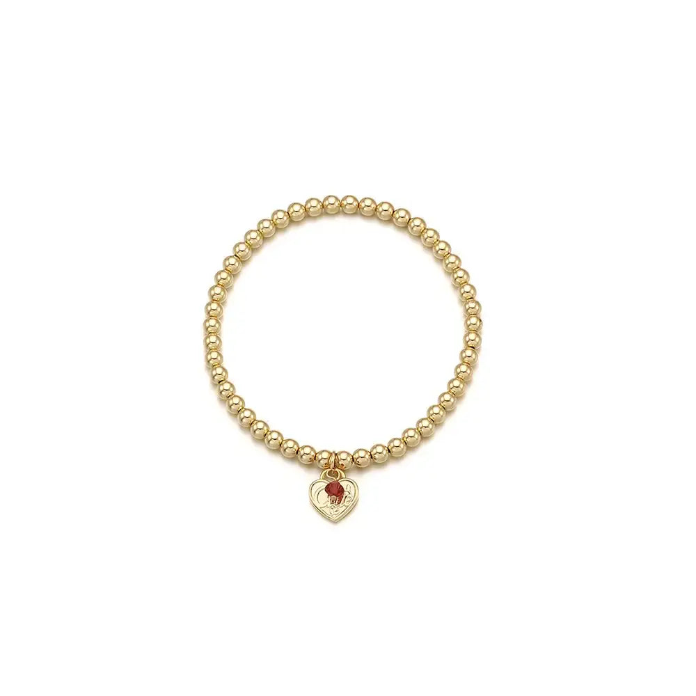 CLUE - 14K Gold Filled Eternal Ruby Stone Heart Bracelet - CLUE - Jewelry - Harumio
