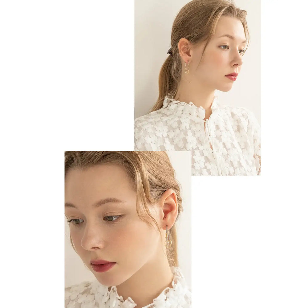Bloom x Dewy desert - Heart Knot Silver Ring Earrings - Bloom x Dewy desert - Jewelry - Harumio