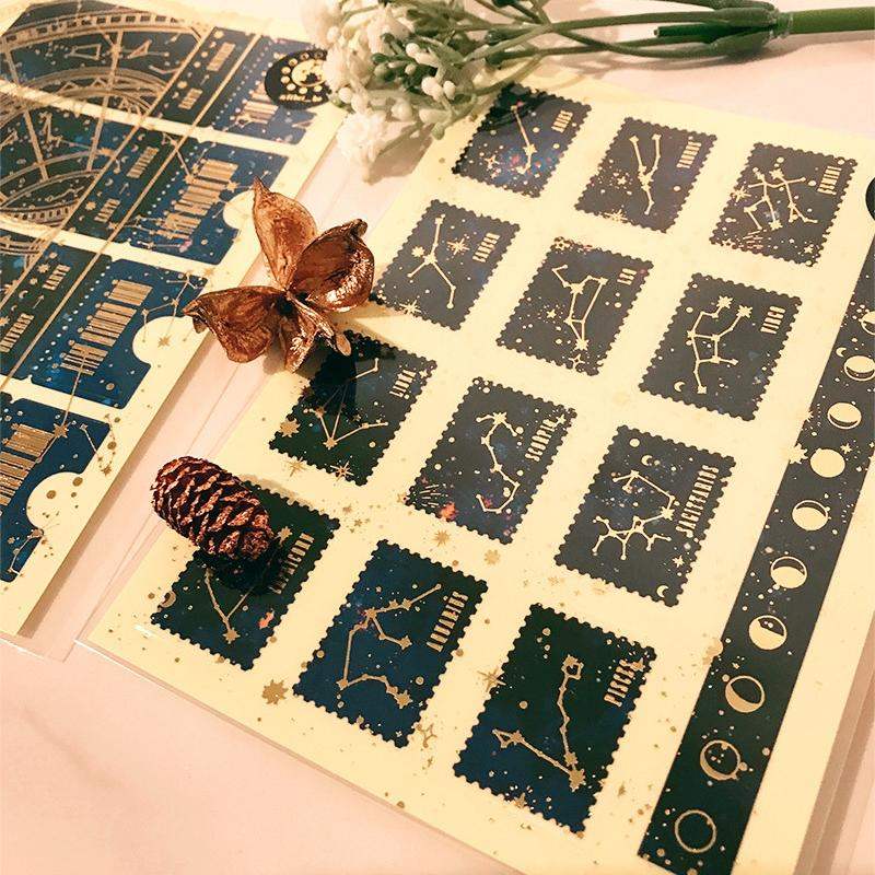 Libet - Gold Foil Transparent Universe Stickers - Libet - Stationary - Harumio