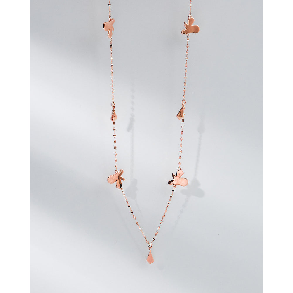 CLUE - Butterfly Link Chain Rose Gold Necklace