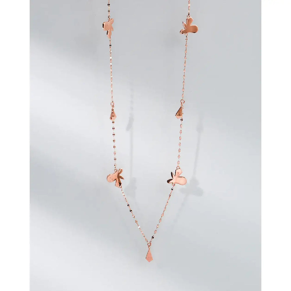 CLUE - Butterfly Link Chain Rose Gold Necklace - CLUE - Jewelry - Harumio