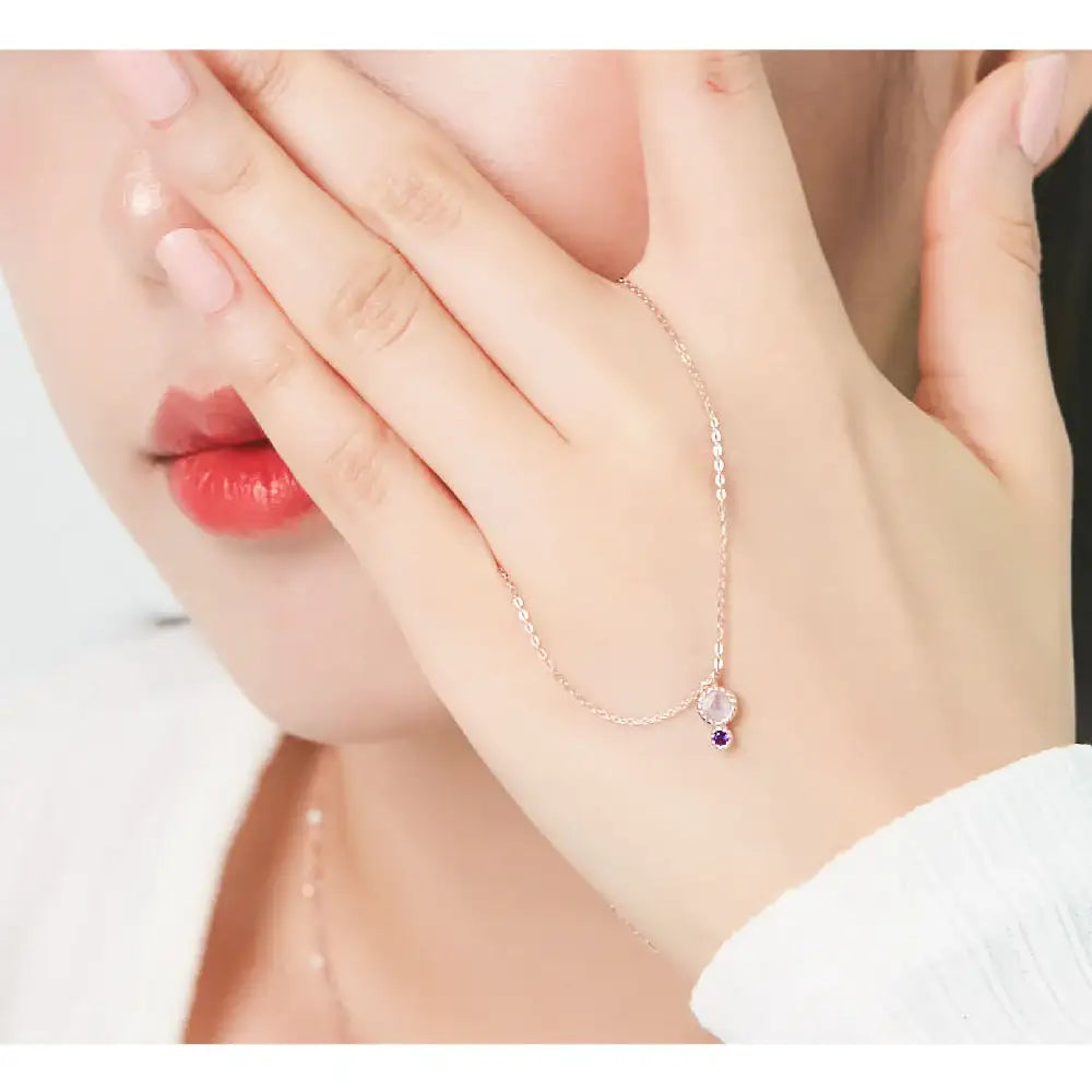 CLUE - Wish Spell Moonstone Natural Stone Silver Necklace - CLUE - Jewelry - Harumio
