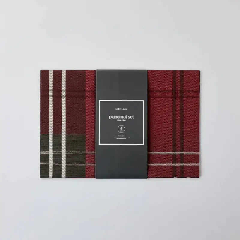 Korean Red Check - Table Mat 4P Set - Modern House - Home & Living - Harumio