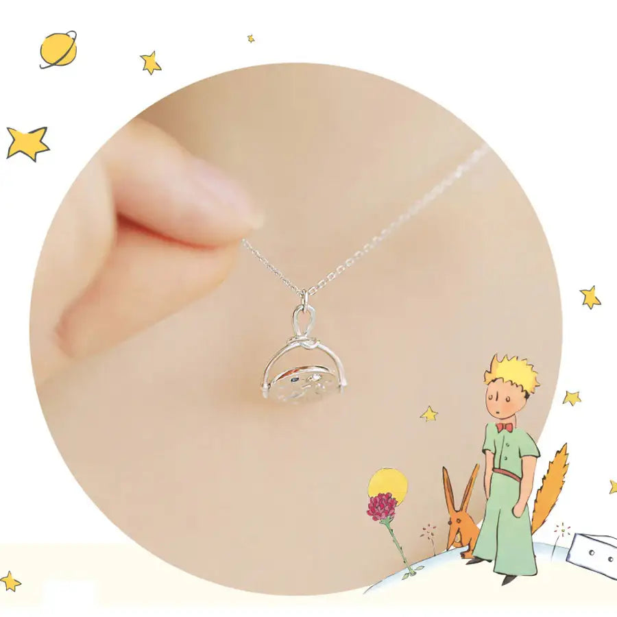 Le Petit Prince x OST - Double-sided Planet Silver Coin Necklace - OST - Accessories, Jewelry - Harumio