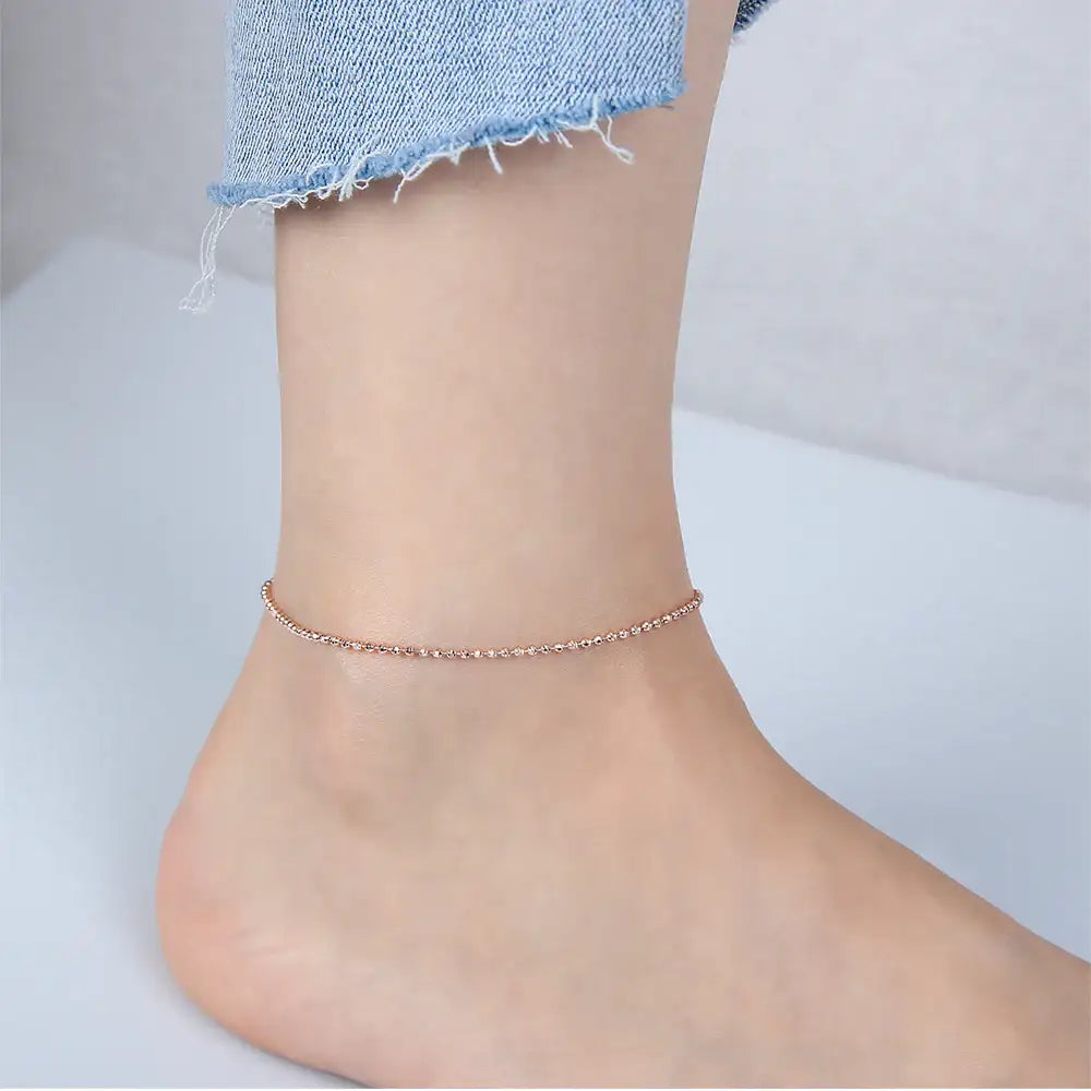 CLUE - Basic Ball Rose Gold Anklet - CLUE - Jewelry - Harumio